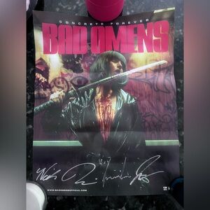 Signed Bad Omens Poster with VIP lanyard